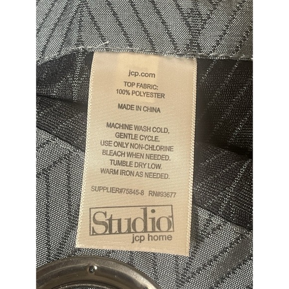 (1) JCP Home Studio Grommet Curtain Panel 50" X  84" Gray Satin Geometric - Picture 5 of 5